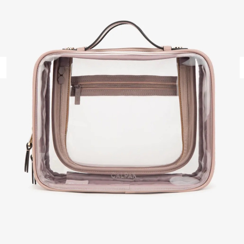 Large Clear Cosmetics Case in Mauve